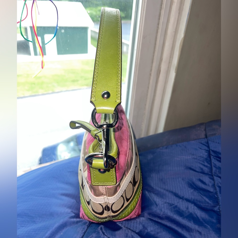 Coach Mini Bag in Pink and Lime Green - Picture 3 of 12